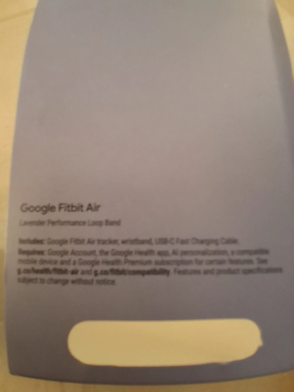 Google Fitbit Air Lavender Fabric Band Brand New Unsealed Box